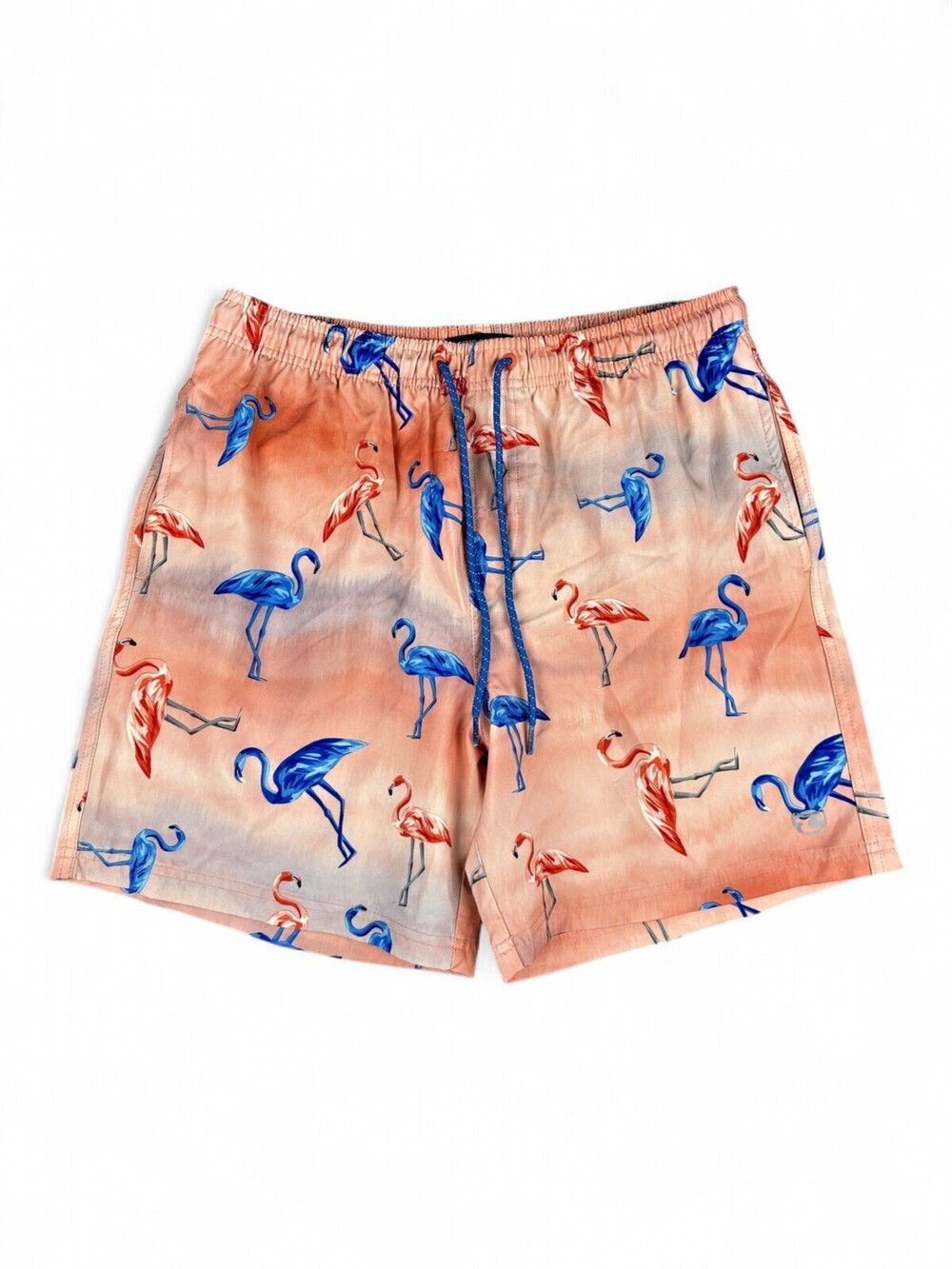 Ocean Current Mens Flamingo Print Swim Trunks Pink Blue Size M Beach Shorts
